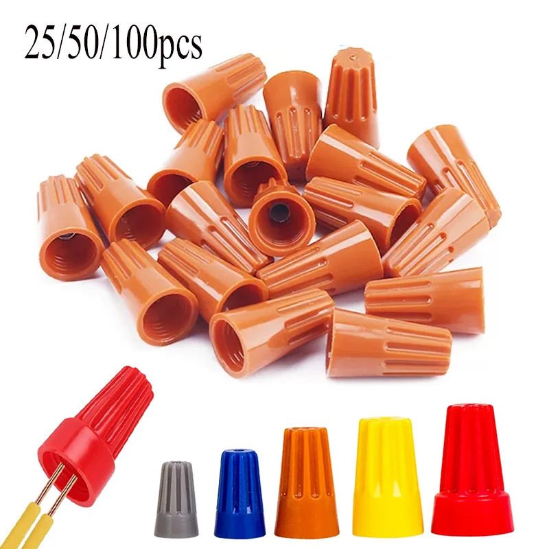 100/50/25pcs Quick Wire Connector Colorful Electrical Insulated Crimp Twist Terminal P1-P6 Nut Spring End Cap Connection