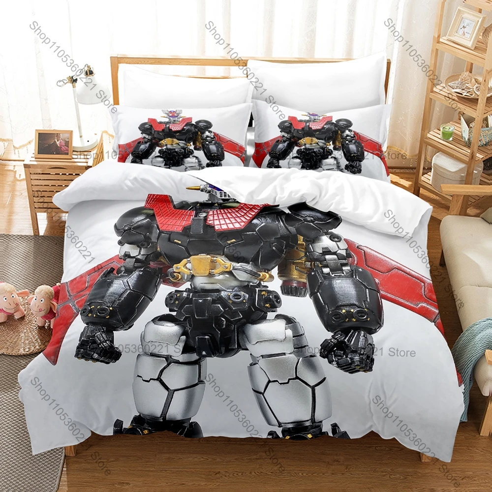 

Classic Mazinger Z Robot Printed Bedding Set 3 Pieces Duvet Cover Set for Fans Super Robot Kpop Printed Bed Set