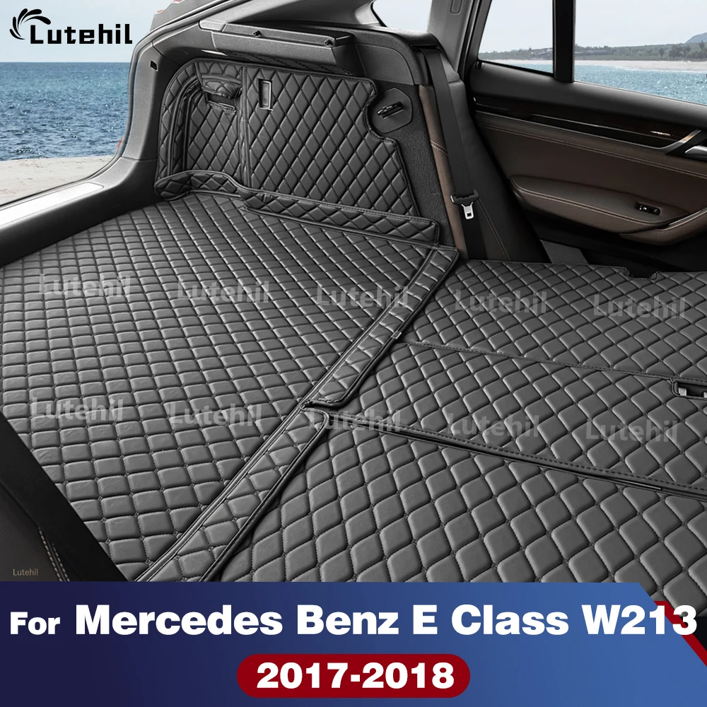 

Cargo Liner For Mercedes Benz E Class W213 2017 2018 Full Coverage Trunk Mat Carpet Cover with Backrest Protectors Full Set Car