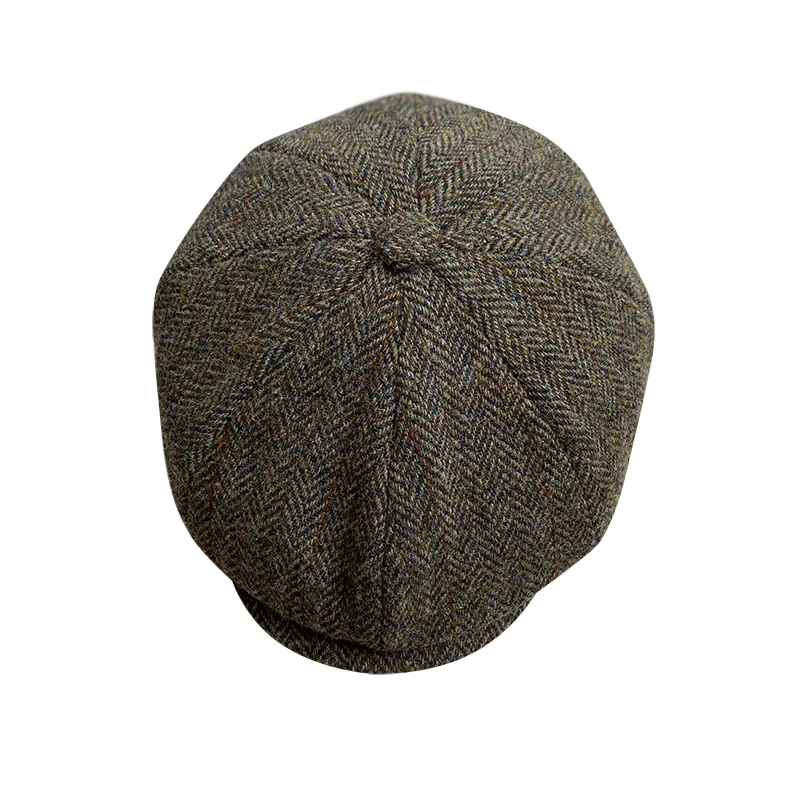 Wool Cap For Men Newsboy Hats High Quality Men\'s Brand Cap Winter Herringbone Eight-Blade Cap Flat Hat Brown Women Berets BJM19