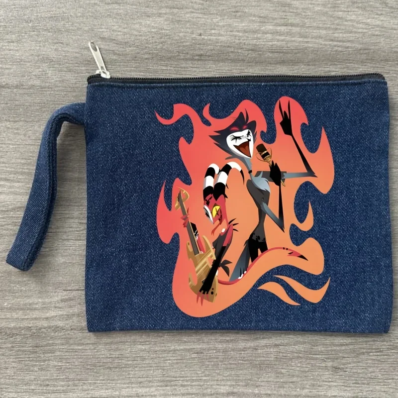 

Helluva Boss Women Small Canvas Denim Cosmetic Bag Organizer Travel Sundries Storage Pouch Office Pencil Case