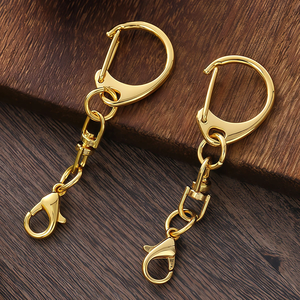 5/10 Stück D-Schnapphaken Schlüsselanhänger Ringe Drehverschluss Schlüsselring mit Karabinerverschlüssen für DIY-Anhänger Schlüsselanhänger-Bastelzubehör – Detail 7