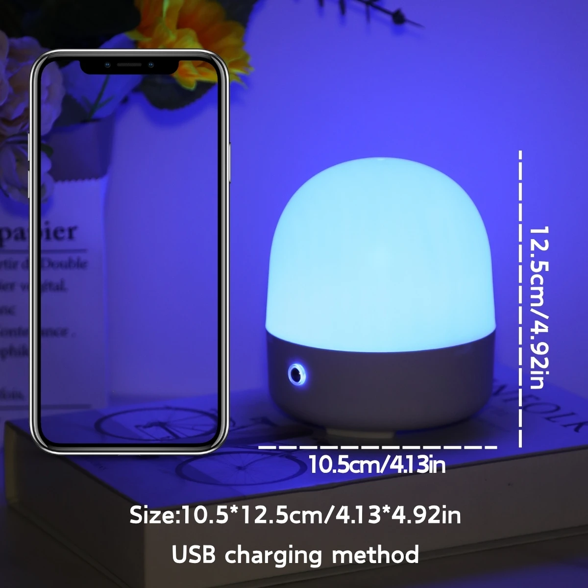 ضوء ليلي لرأس السرير يعمل باللمس وجهاز تحكم عن بعد مناسب لغرفة النوم وغرفة المعيشة والمكتب المحمول ومصباح بجانب السرير