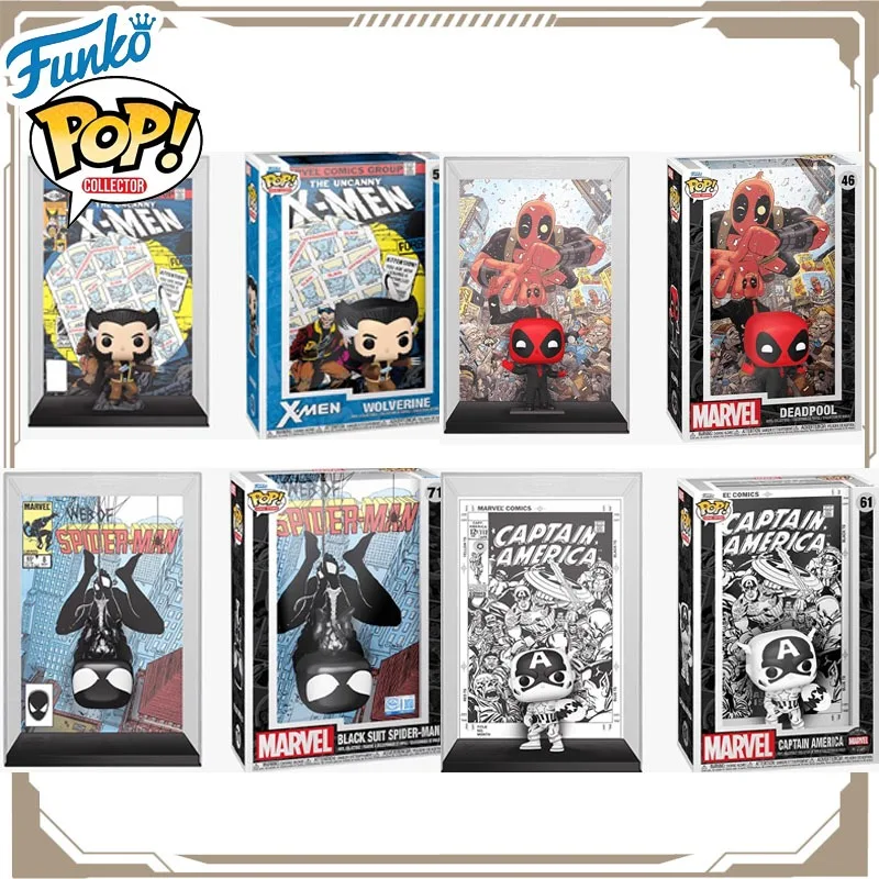 

Funko Pop Original Marvel's Spider-Man Deadpool Captain America X - Men Comic Cover Action Figure Toys for Boys Girls Kids Gift