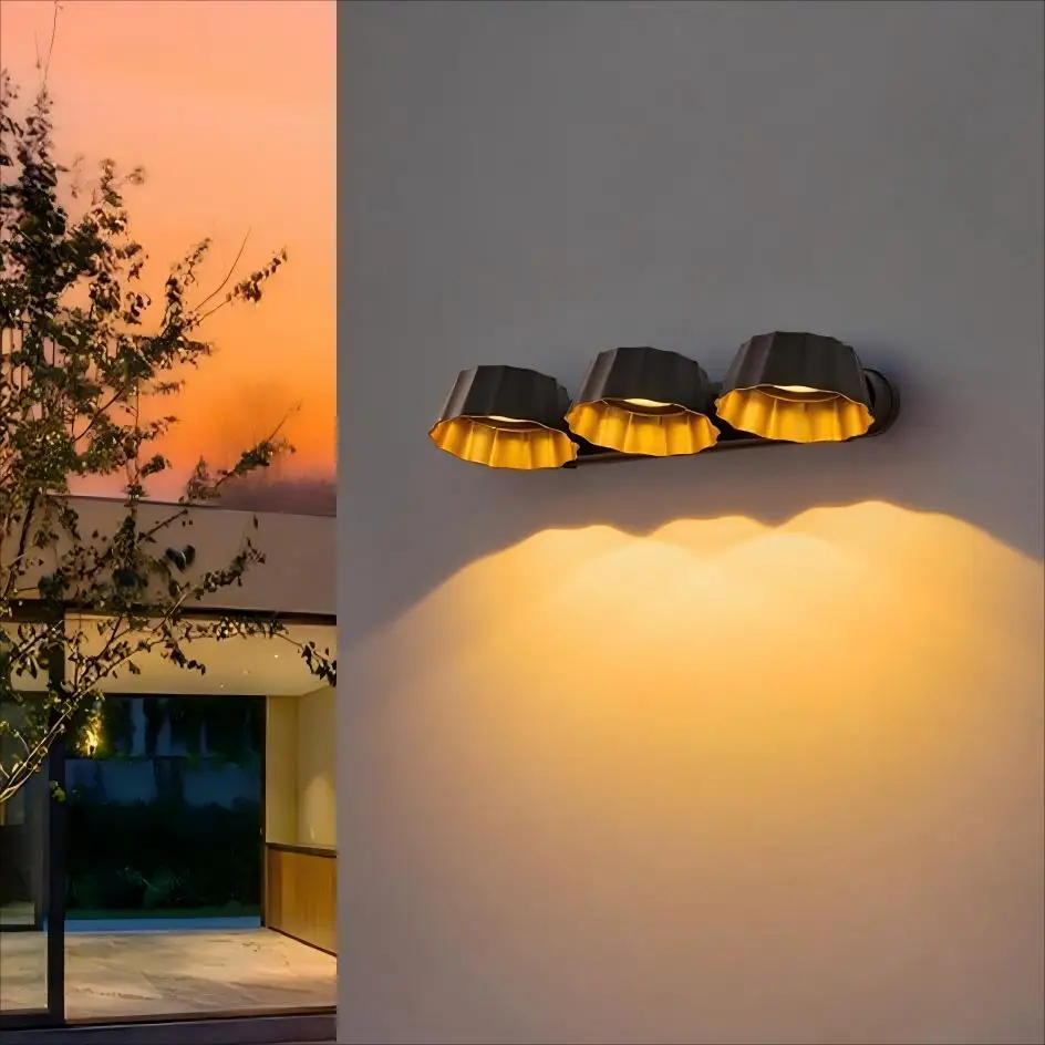 مصباح حائط LED خارجي مقاوم للماء IP65 15 وات 340 ° دوران الألومنيوم الشمال الحديثة الجدار الخفيفة فناء المدخل المرآب شرفة داخلي #4