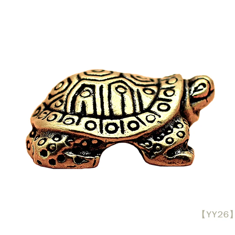 【YY26】Antique Brass Turtle Sculpture Unique Low-Key Art Piece Vintage Symbolic Desk Ornament for Home & Office Decoration