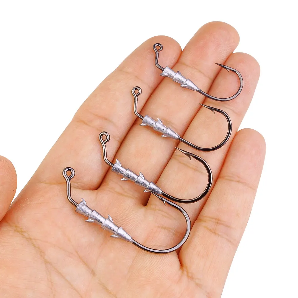 Rutschfeste, gewichtete Angelhaken, Offset-Wurmhaken, Hover-Strolling-Haken, Swimbait-Haken für Texas Rig und Ned Rig – Detail 5