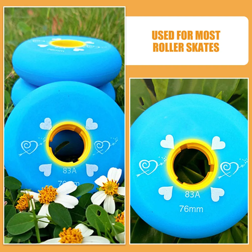 

Комплект из 4 сменных колес для роликовых коньков: высокопроизводительные резиновые колеса для плавного скольжения, легкие, компактные