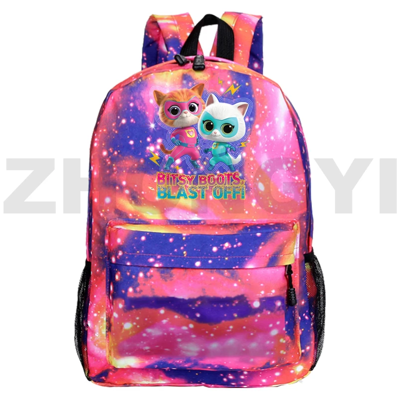 Kawaii SuperKitties o dużej pojemności kobieca torba na ramię chłopców dziewczyny mody Anime plecak z kotem SuperKitties Cartoon mess Bookbag