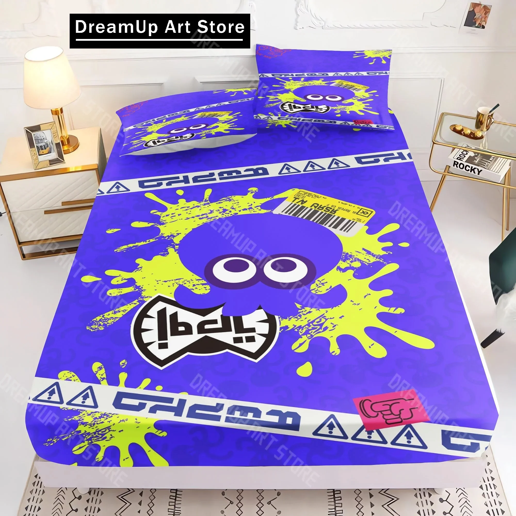

3D Print Fashion Game Splatoon 3 Bedding Set Boys Girls Twin Queen King Size Duvet Cover Pillowcase Bed boys Adult Bedroom