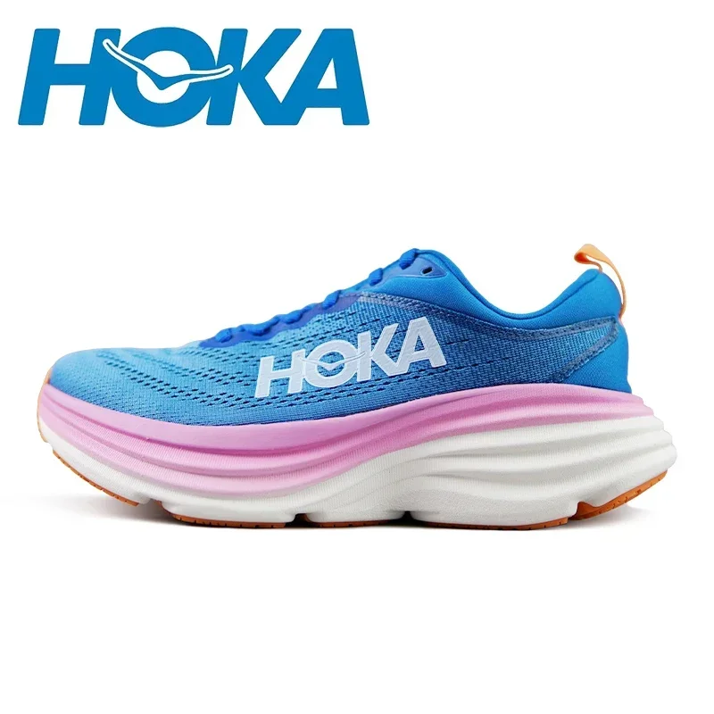 Hoka One One One One Bondi 8 Men Women Running Shoes Breathable Slip Resistant Cushioned Sneakers