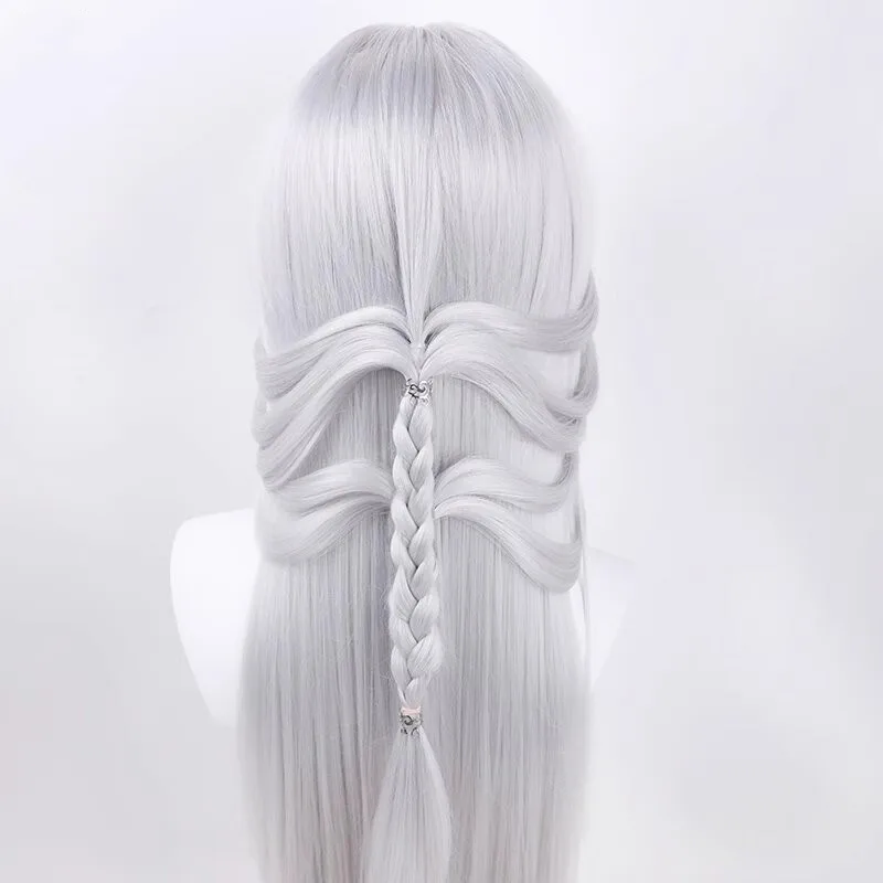 Ashes of the Kingdom Zuoci al gestileerde cos pruik lang zilver wit cosplay pruiken cos rekwisieten set voor kinderen cadeau