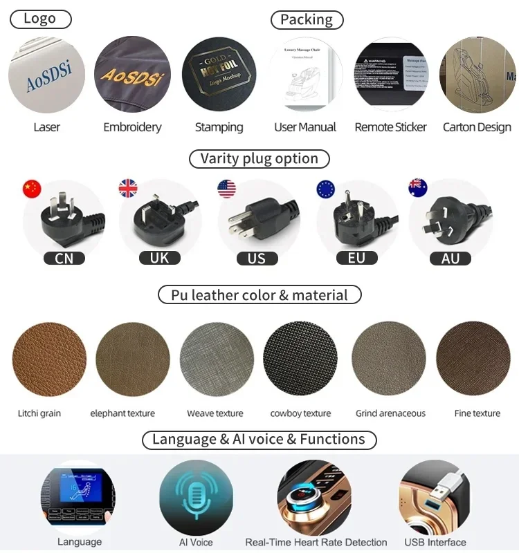 2025 บลูทูธ AI หรูหราทันสมัยแบบพกพาที่ดีที่สุดผ่อนคลายหรูหราควบคุม Shiatsu ไม่มีแรงโน้มถ่วงเก้าอี้นวดไฟฟ้าขาหุ่นยนต์
