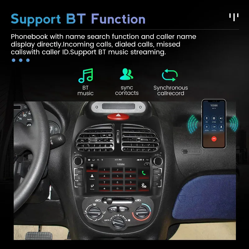 MEKEDE 7"  Din Car Radio Android for Peugeot 206 206CC 206SW 2000-2008 Carplay Auto WIFI Car Multimedia Video Player Autoradio - view 3