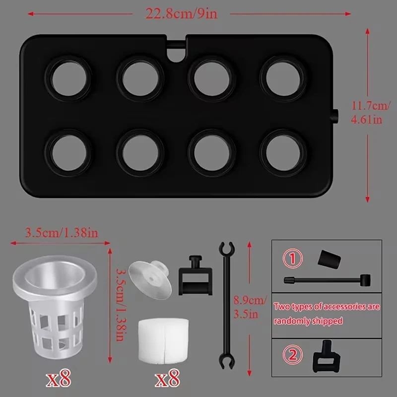 Aquarium Floating Hydroponic Planting Kit, Wall-mounted Suction Cup Soilless Cultivation Board, Aquarium Greening Decoration