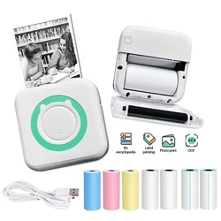 Mini imprimante portable sans encre Bluetooth, papier thermique, autocollants, sans fil, Android, IOS, imprimante d'étiquettes, cadeau pour enfants