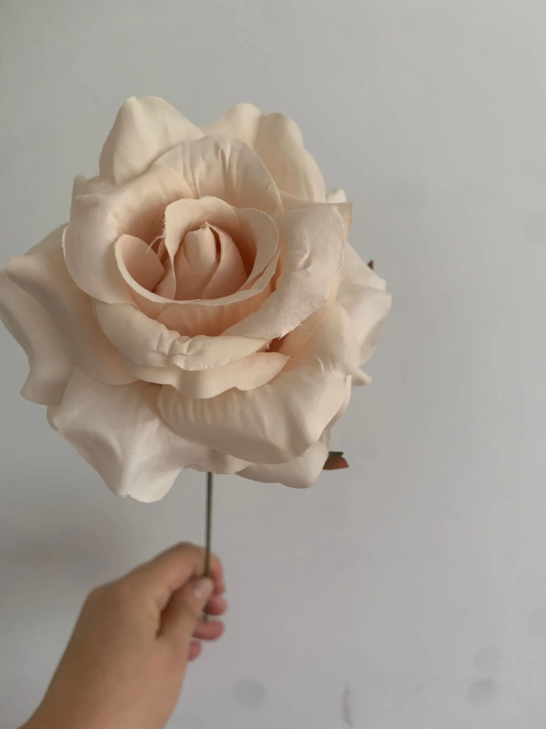 Artificial Flower Beige Ivory Vintage Rose Large Size Rose Living Room Dry Flower Decoration Wedding