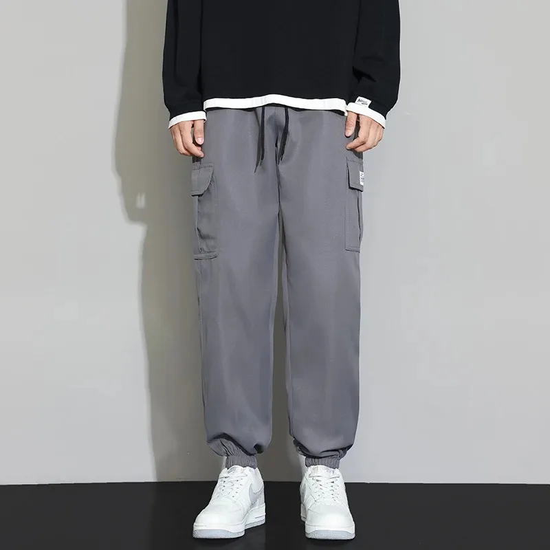 

Men's Spring Autumn Work Pants Pure Cotton Loose Straight Leg Casual Sports Trousers Trendy