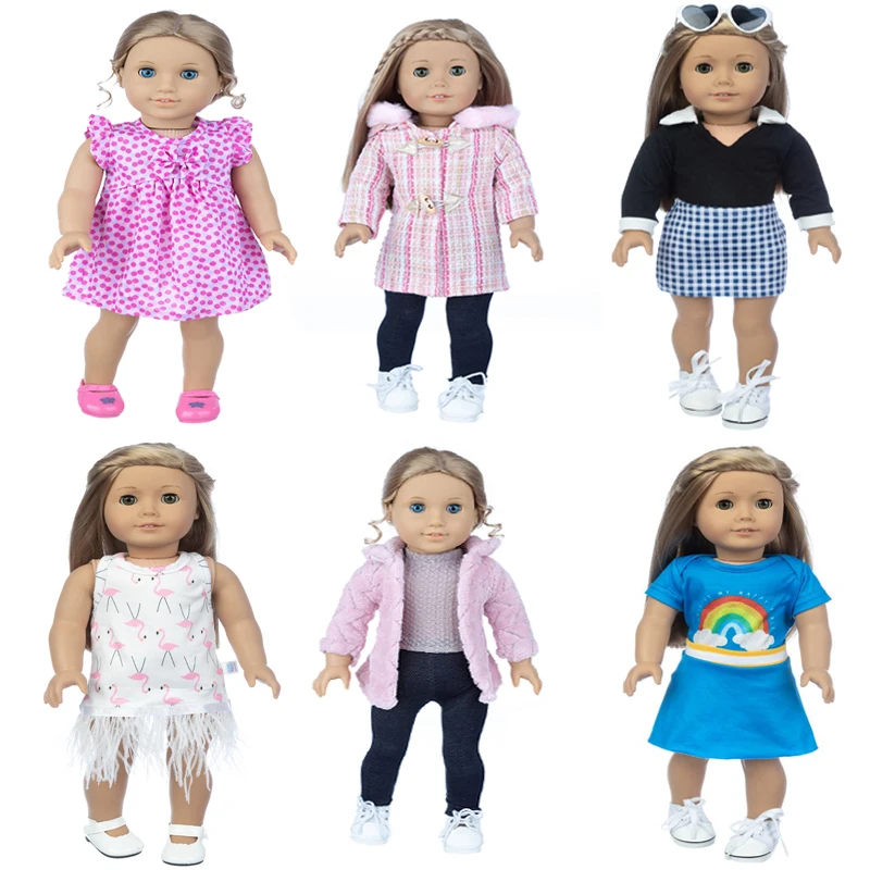 43cm Baby New Born Doll Asymmetrical Dress 18 Inch American Generation Girl Doll Clothes