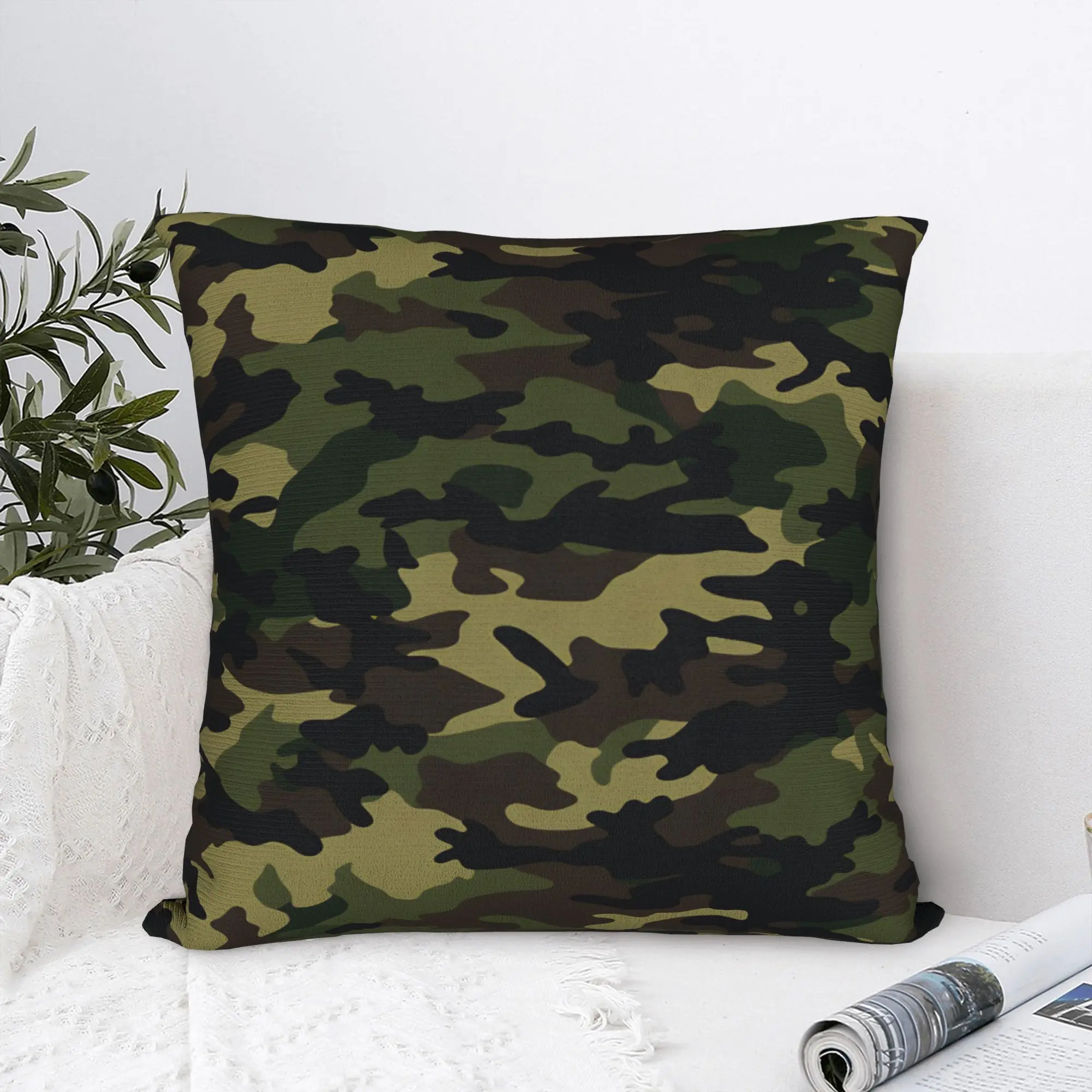 Pillow Cover High Contrast Shadow Jungle Camo  Cute Funny Pillow Case For Wedding Party Home Decor Pillowcases