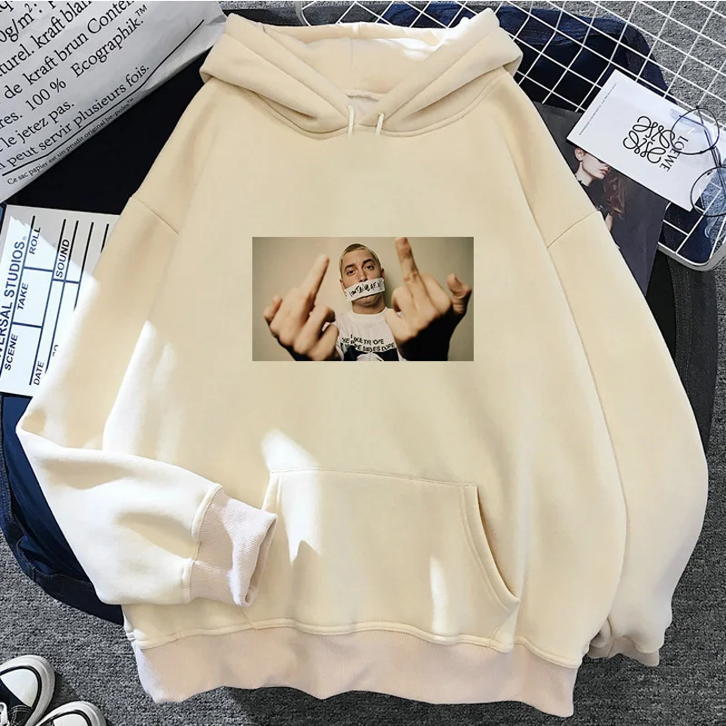 Eminem Print Hoodies Mannen/Vrouwen Casual Mode Capuchon Vrouw Y 2K Lange Mouwen Pullover Sweatshirts Oversized Unisex Kleding