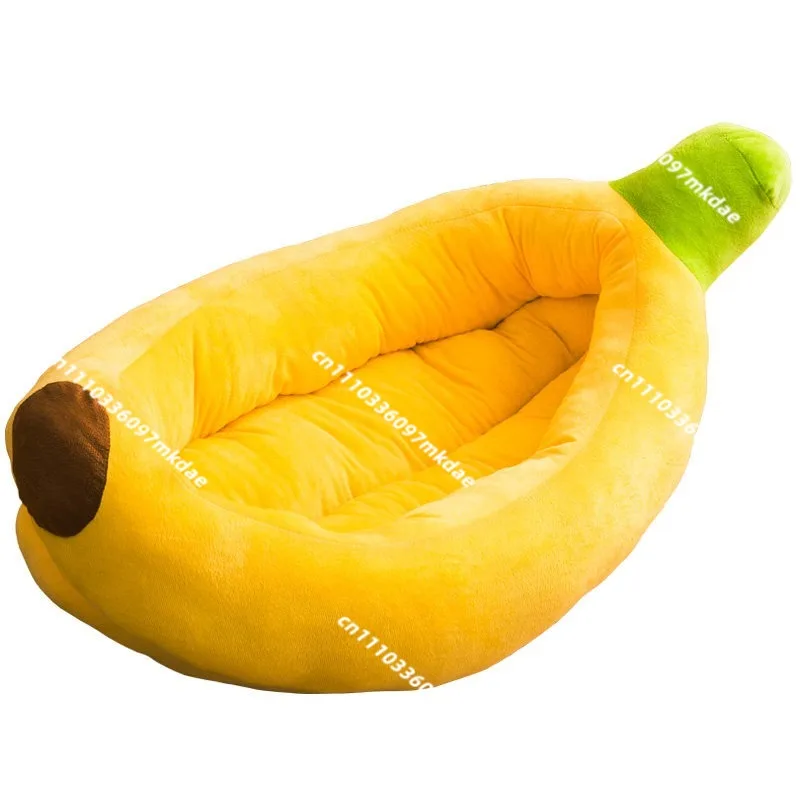 Banana nest removable and washable small and medium-sized dog cat litter dog mat, pet bed warm kennel banana boat