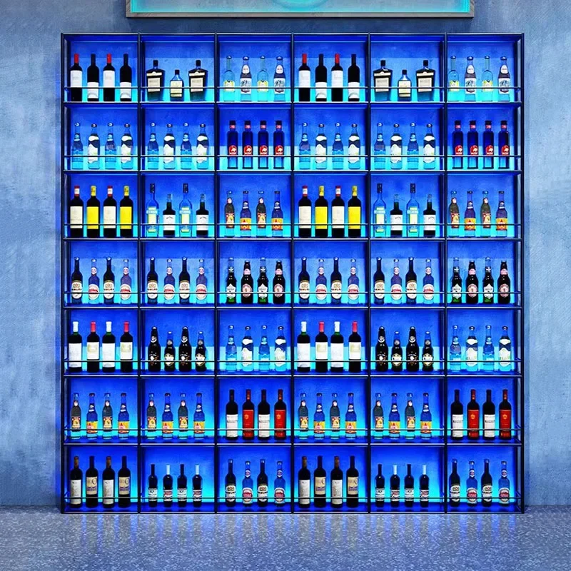 Drink Buffet Corner Wine Rack Living Room Club Retail Restaurant Wine Cabinets Commercial Holder Botellero Vino Display Cabinet