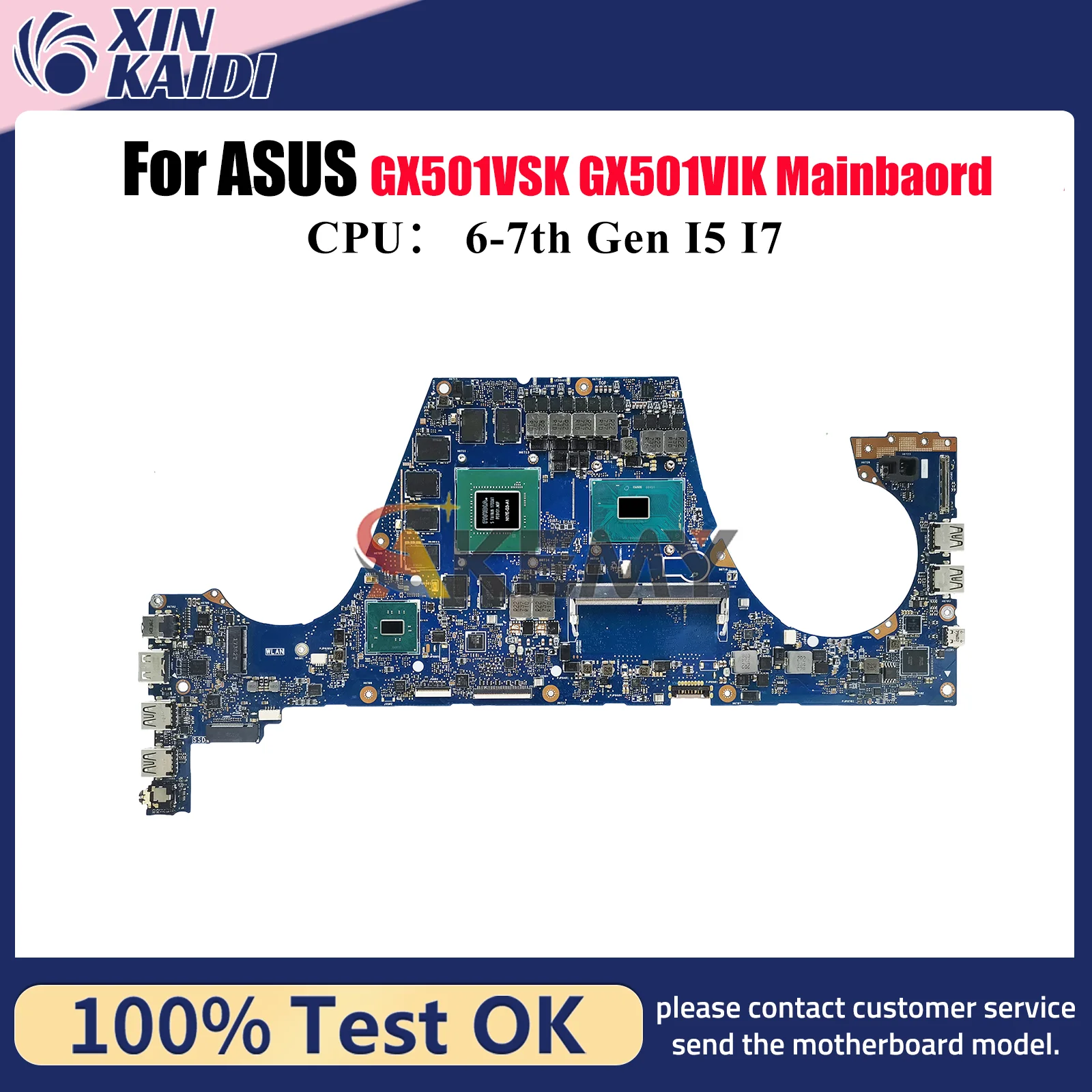 

GX501VIK Laptop Motherboard For ASUS ROG Zephyrus GX501V GX501VIK GX501VSK Notebook Mainboard With I5 I7 CPU 100% tests OK stk