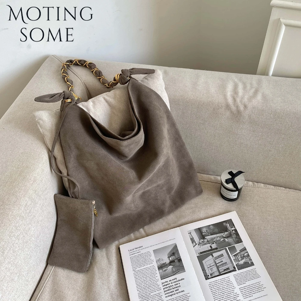 

Motingsome 100% Real Suede Leather Bag Woman Oversized Luxury Designer Bags Shoulder Handbag Large Hobos Lady Purse 2025