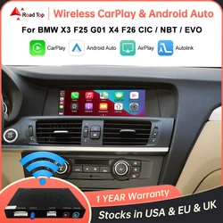 Wireless CarPlay for BMW CIC,NBT,EVO System X3 F25 G01 X4 F26 2011-2020 with Android Mirror Link AirPlay Car Play Function