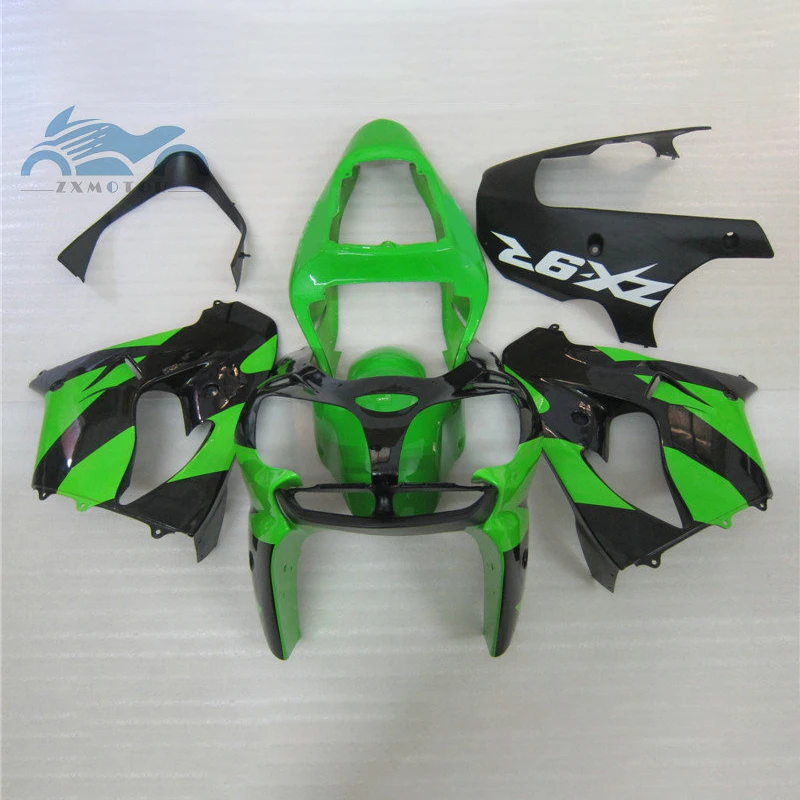 Free Custom motor fairing kits for KAWASAKI Ninja ZX9 R 02 03 ABS plastic sports fairings kit 2002 2003 ZX9R green black parts