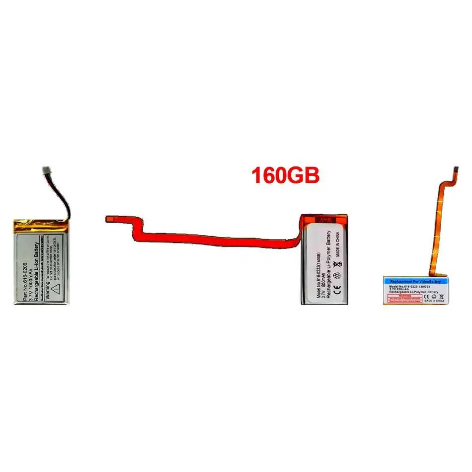 

Аккумулятор долговечный 616-0229 616-0206 616-0183 650-1000 мАч для Apple Ipod 6-го 7-го поколения Photo 30 Classic 160 ГБ 4TH толщиной 5 5,5