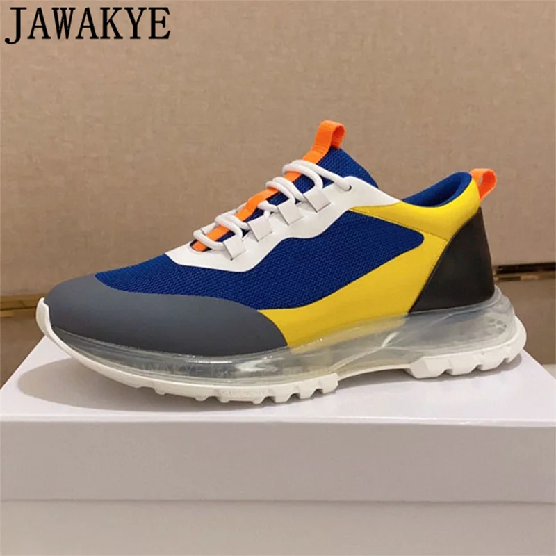 Multicolour Lace Up Air Cushion Sneakers Shoes Men Breathable Driving Flat Shoes Trainers Shoes Male Casual Sneakers For Man