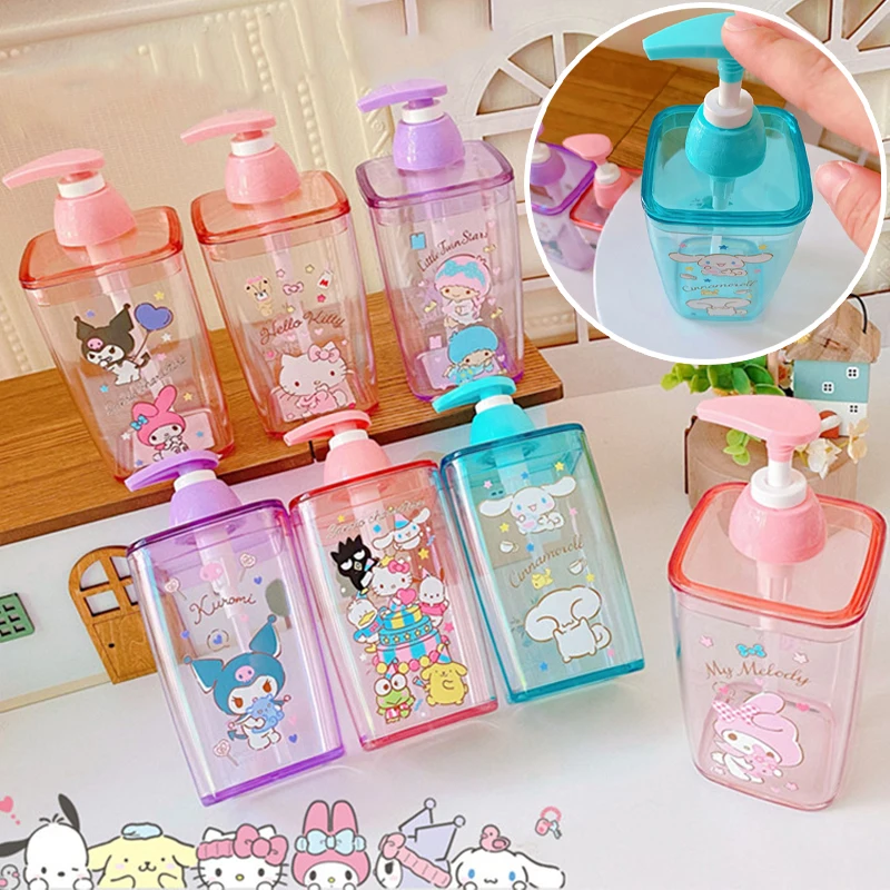 Sanrio Hello Kitty Dispenser Bottle Anime Portable Shampoo Shower Gel Bottle Cartoon Large Capacity Hand Sanitizer Sub-bottling