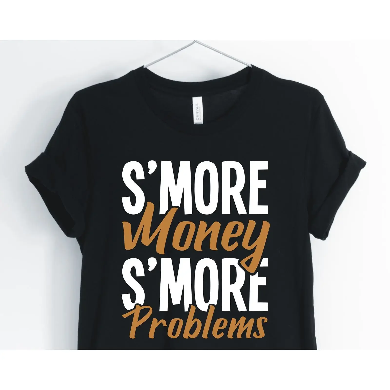 Problèmes d'argent, jeu de mots amusant, T-shirt de camping pour amoureux, femmes, décontracté, vintage, lavé, doux, unisexe, streetwear