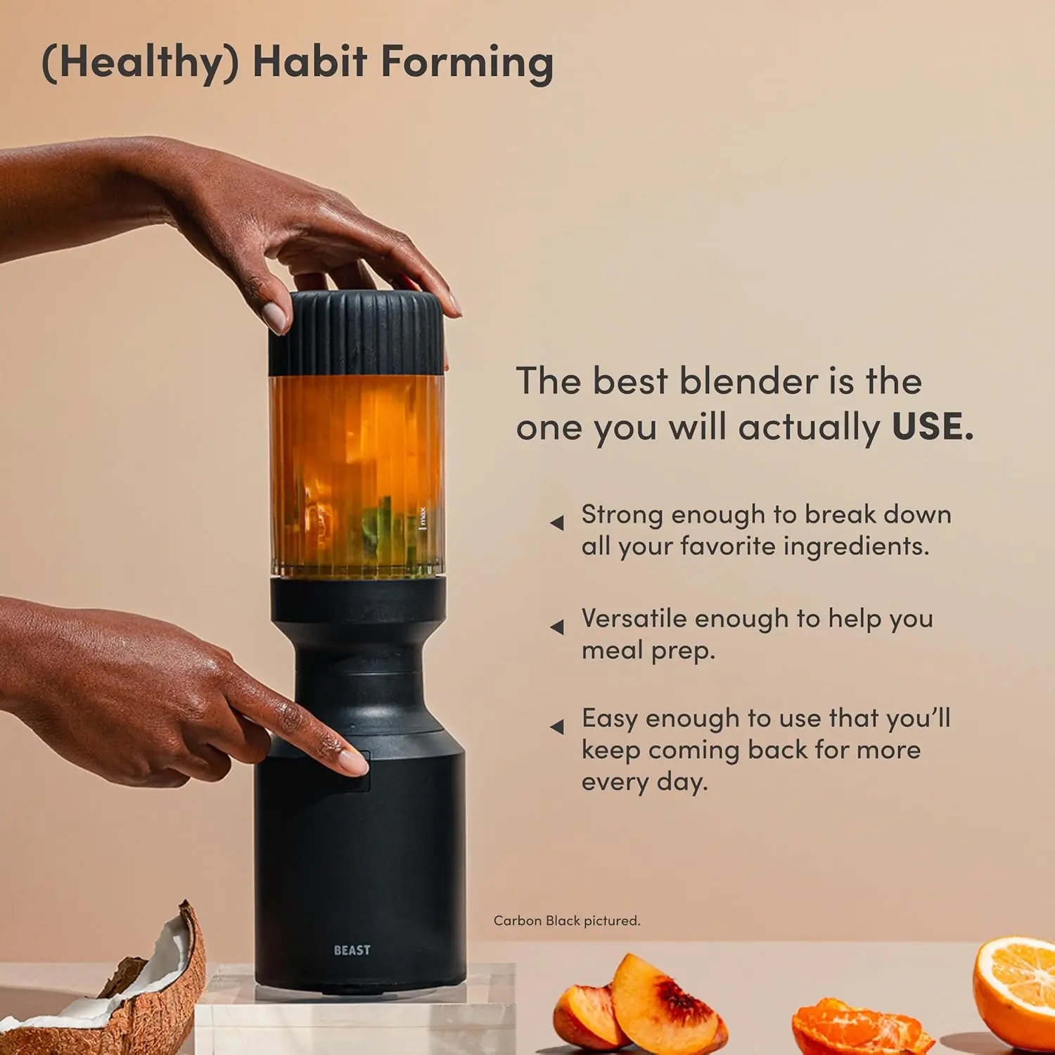 The  Mini Blender | Mini Countertop Kitchen Blender | Blend Smoothies and Shakes, Dressings, Sauces, Dips | Straw Cap and Straws