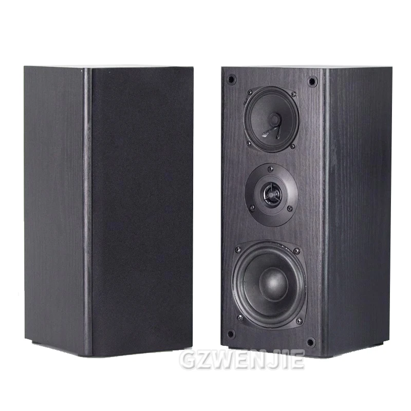 

4 Inch Subwoofer Speaker Passive Bookshelf HiFi Speaker Three-Way Surround Sound Speaker Sound Box Power 60W Speaker A Pair