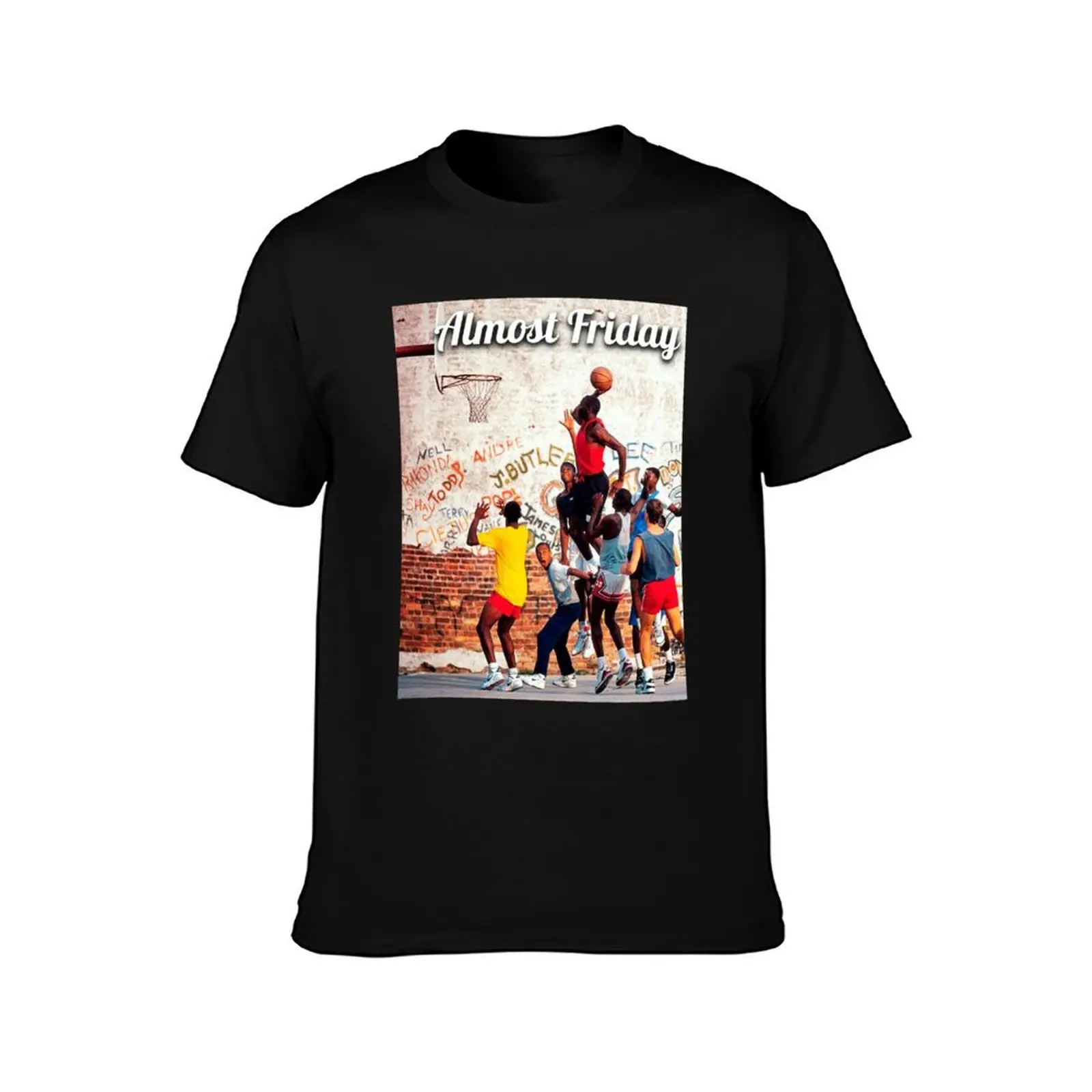 Almost Friday T-Shirt Summer Casual Cotton Tee Oversized Streetwear Tops Vintage Graphic Print Loose Fit Short Sleeve