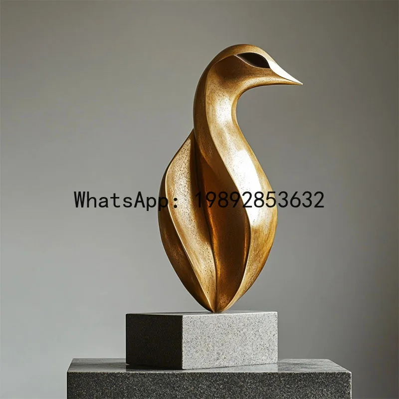 

Resin Handicrafts Abstract Geometric Golden Sculpture Simulated Animal Statues Decorative Figurines Home Decoration Accessories