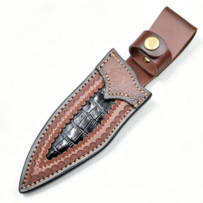AliExpress – Crocodile Texture Spliced Split Cowhide Knife Sheath Waist Belt Carry Tool Scabbard Sheath Only No Knife Included