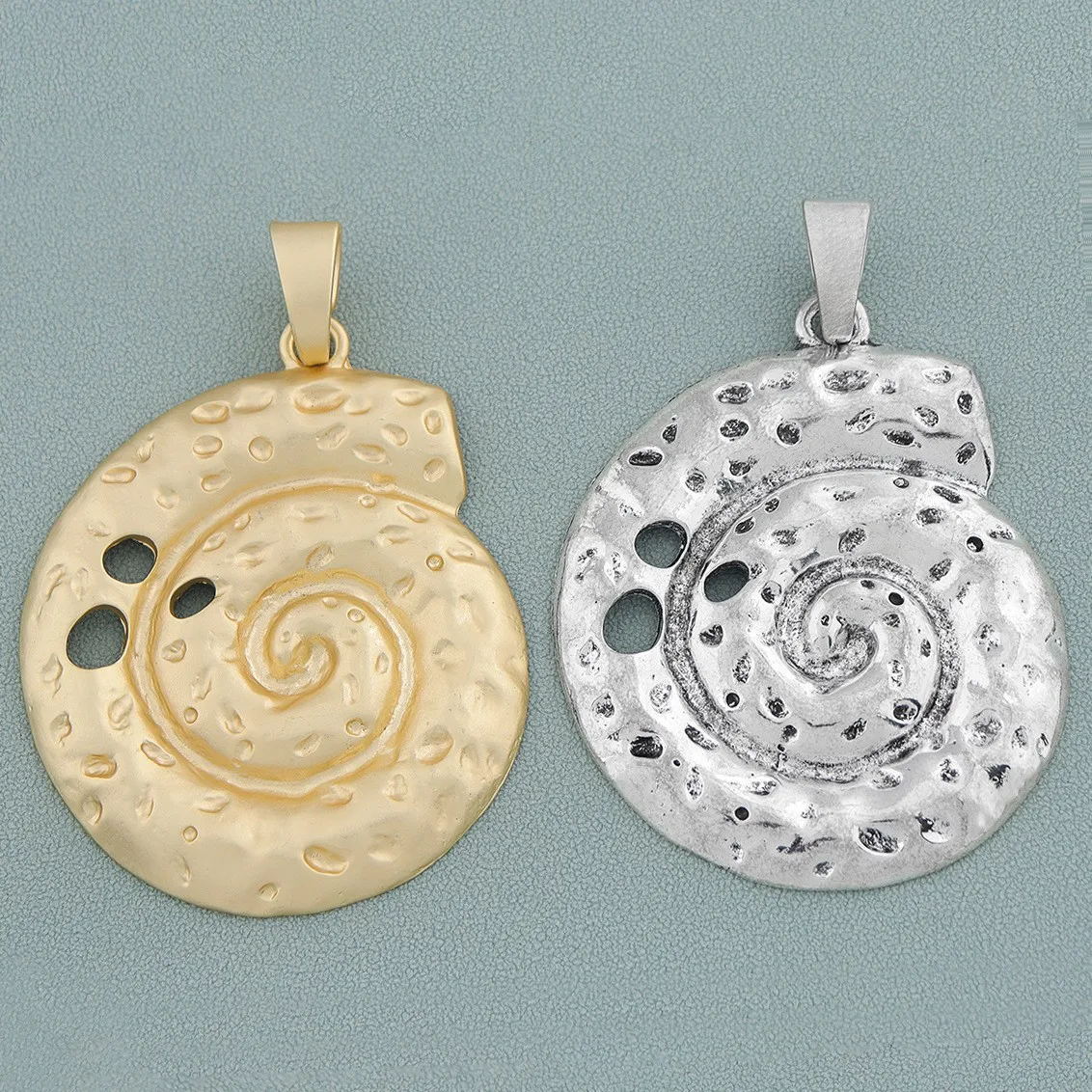 

1pc Large Spiral Seashell Conch Sea Snail Matt Golden Color Charms Pendants for DIY Necklace Jewelry Making Findings Accessories
