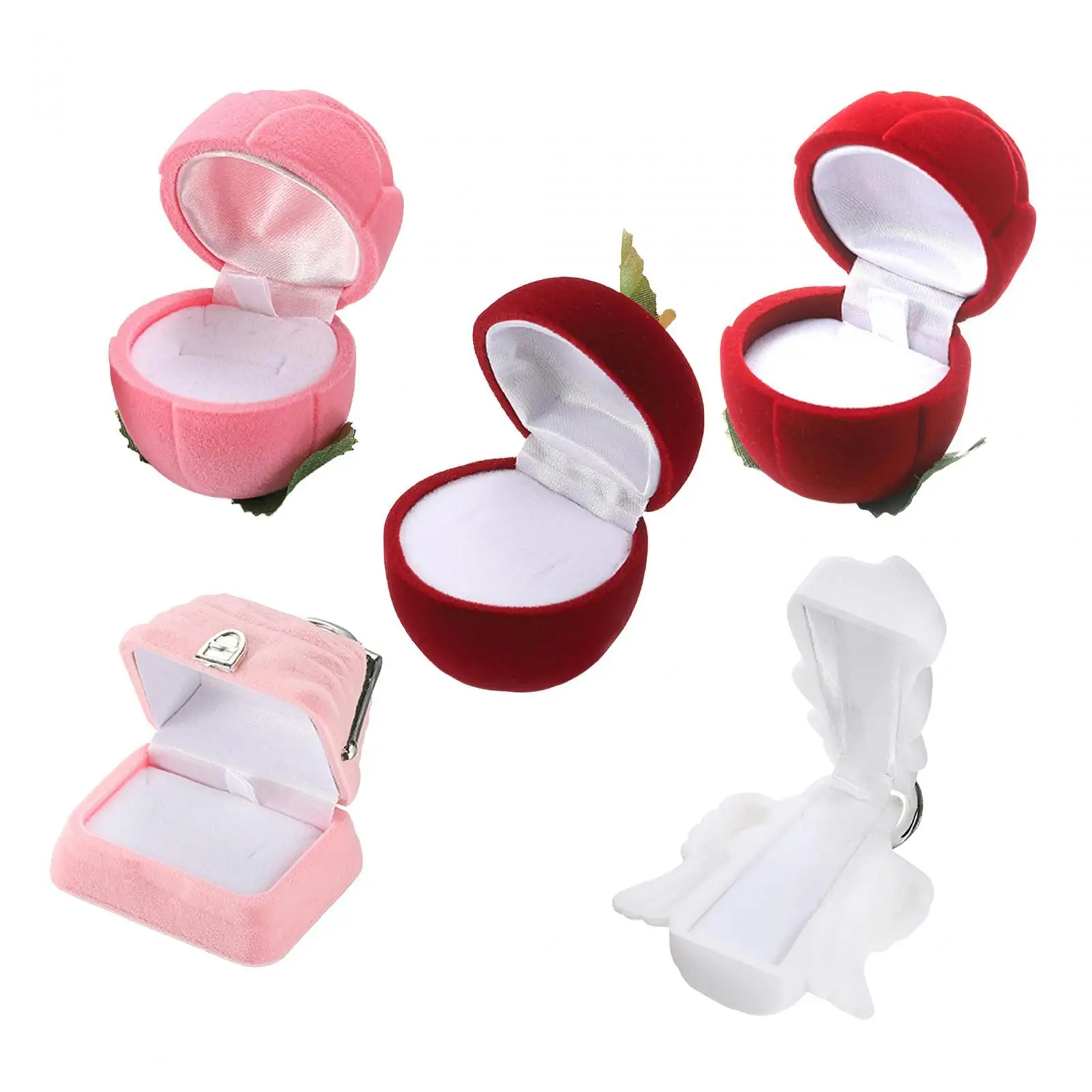 

Cute Ring Box Ring Earrings Jewelry Counter Display Props Jewelry Protector Case Ring Organizer for Proposal Engagement Wedding