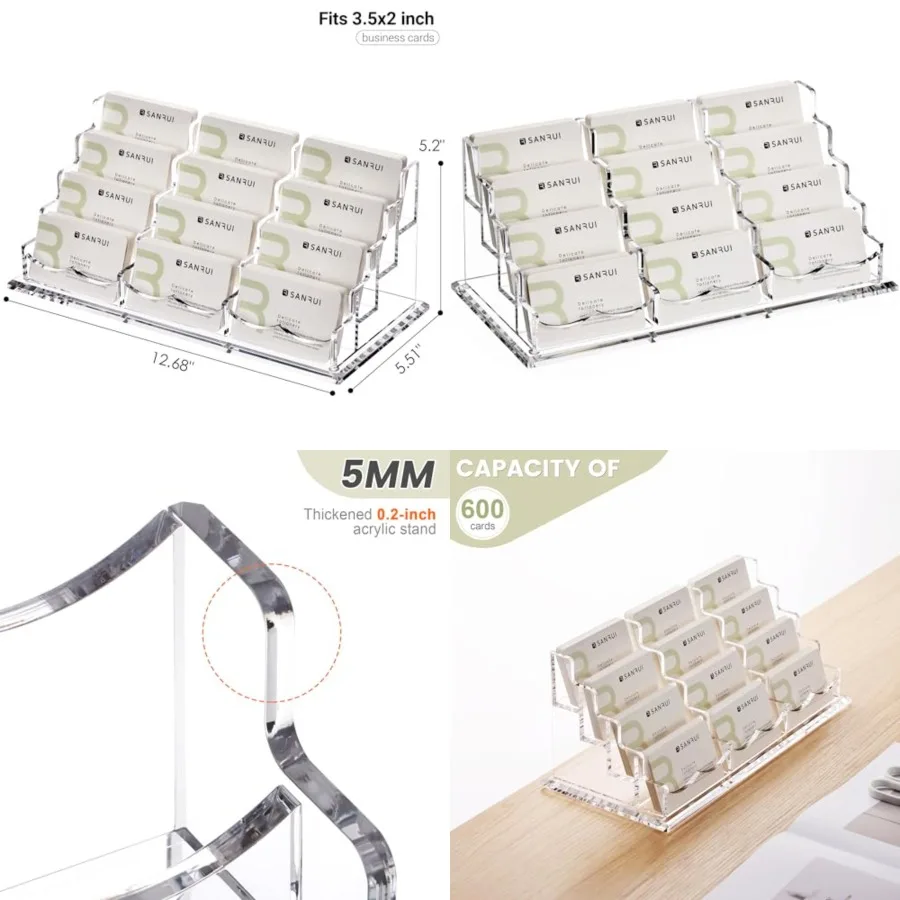 

Business Card Holder for Desk Clear Acrylic Business Card Holders, Business Card Display Stand 1 Slots