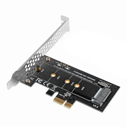 Adaptateur convertisseur de fente de clé PCI-E 3.0 x4 vers M.2 et support à profil bas