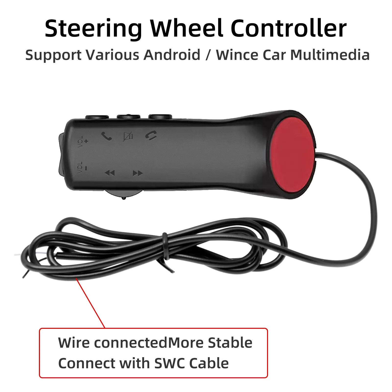 AD Car Steering Wheel Control Button 7 Key for Car Radio DVD GPS Multimedia Navigation Head Unit Remote Control New Style K0167