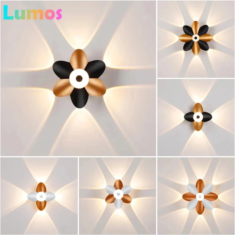 

A60 Modern LED Indoor Wall Lights Decor Lamps for Stairs Aisle Bedside Background Wall Lamps Lotus Shaped Lighting Luminous