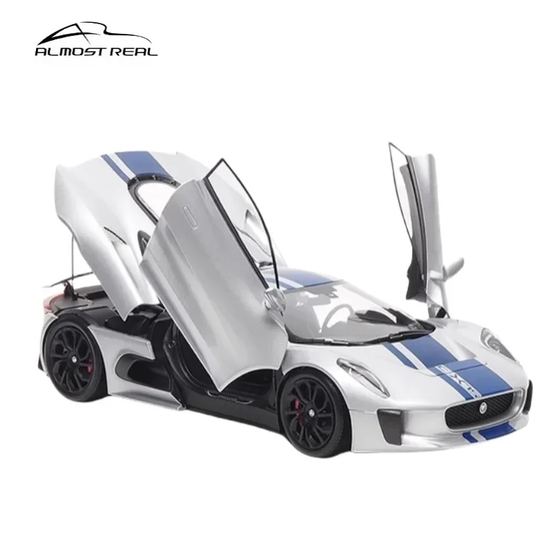 AR 1:18 Jaguar CX75 2013 alloy three-door full open model, children's collection of decorative toys, holiday gifts for children.