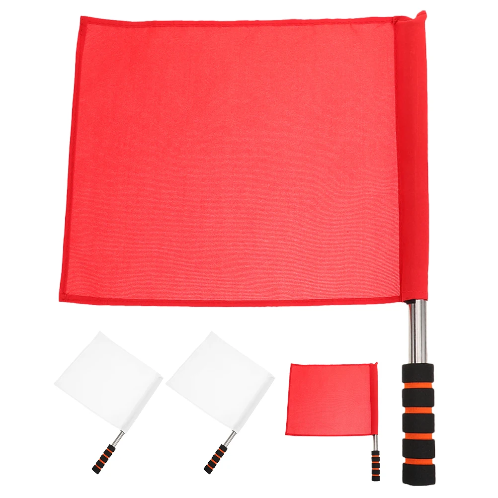 

4 pcs Training Signal Flags Referee Hand Banner for Sports Traffic Control Lightweight Foldable Multifunctional