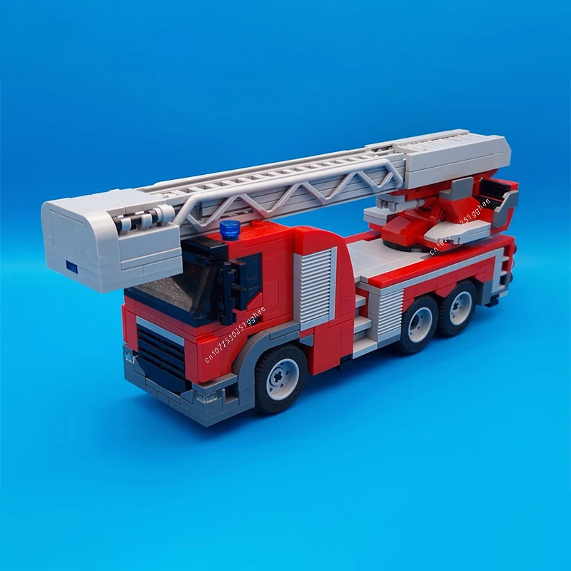 Multifunctional Fire Ladder Truck MOC Building Blocks City Vehicle Model Bricks Sets Assemble Display Children's Toys Gifts