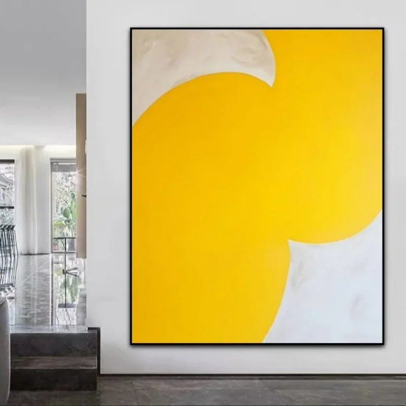 Mustard Yellow Canvas Painting, Original Abstract, Handmade, Large Art, Modern Living Room, Home Wall Decor